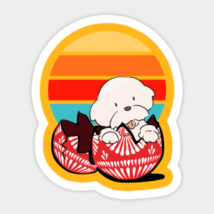 Dog in the Egg Sticker